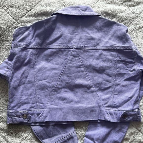 Forever 21 Cropped Pastel Purple Jean Jacket - Picture 4 of 5